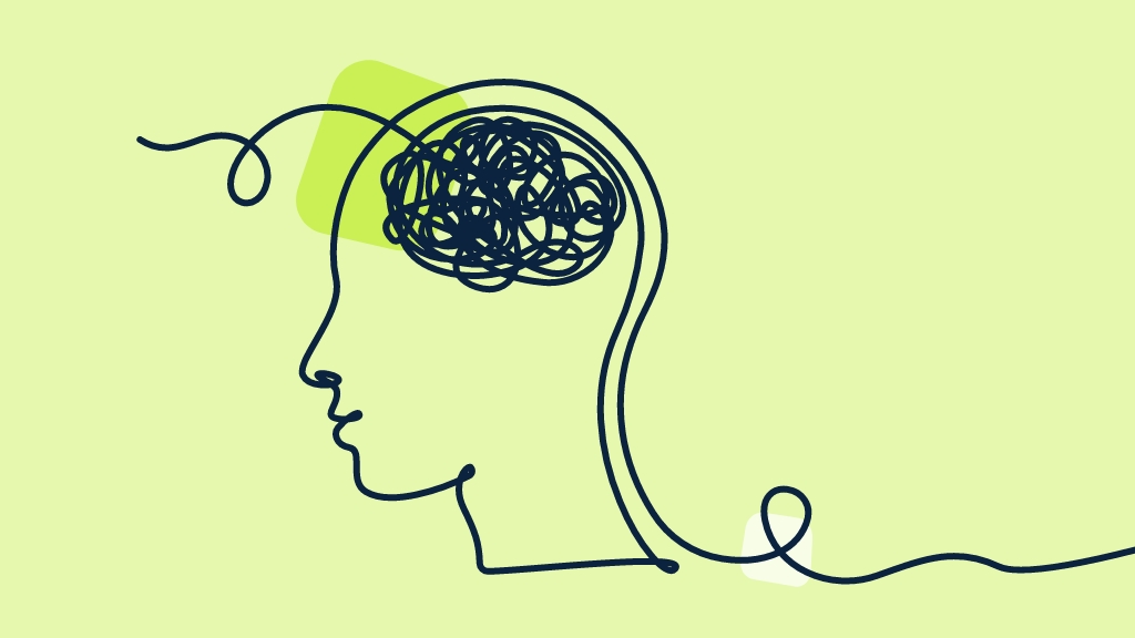 Illustration Menschenkopf mit Gehirn
